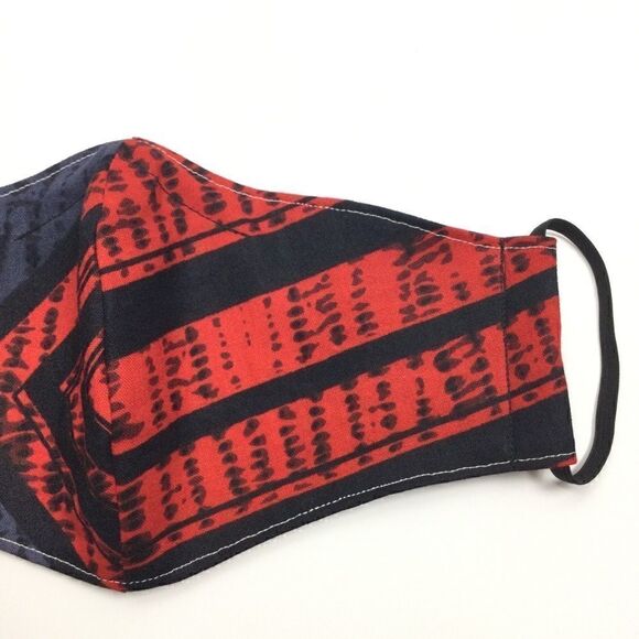 2/$15 - Batik Mask, Blue & Red African Wax Face Mask, Filti Filter - Picture 5 of 15